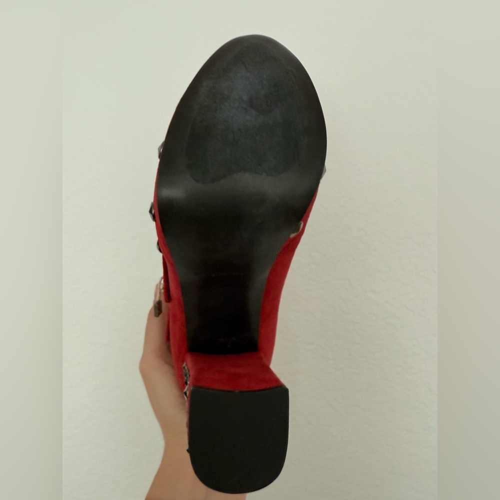Formentini Stylish Red Suede Platform Heels Sz 36 - Picture 3 of 6